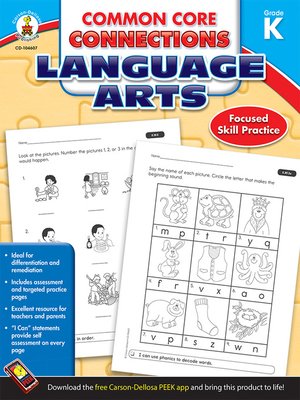 cover image of Common Core Connections Language Arts, Grade K